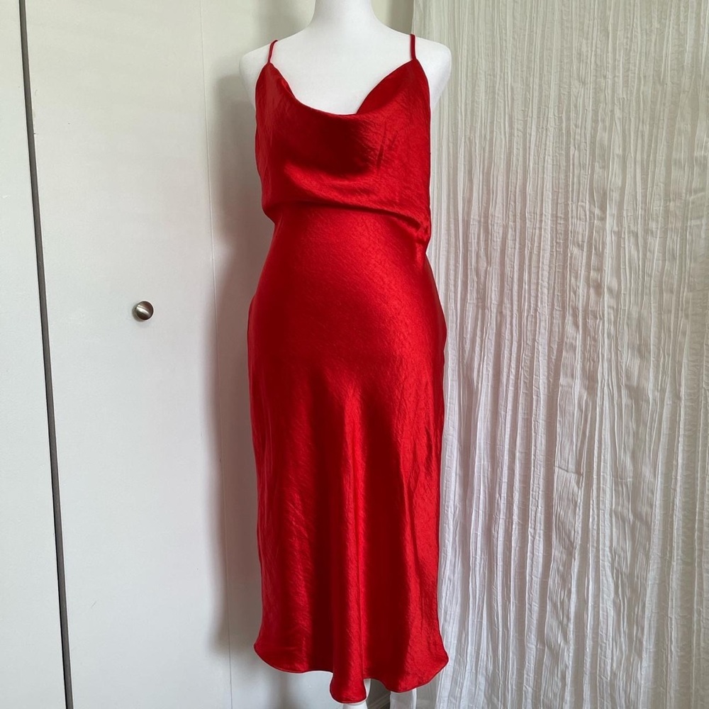 Floral Cowl Neck Midi Slip Dress